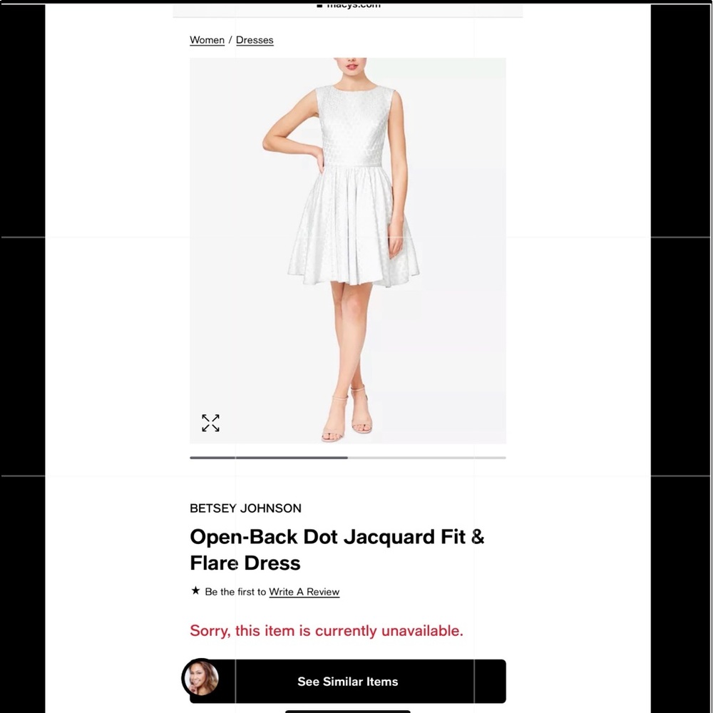 Betsey Johnson- Open-Back Dot Jacquard Fit & Flare Dress- sz 4